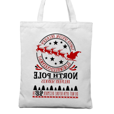 Christmas Gift Tote Bag Chic Canvas Bag North Pole Post