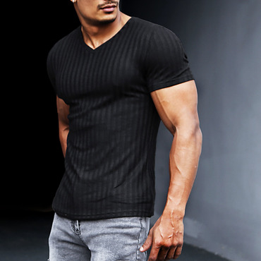 Men's V-neck Slim Fit Chic Basic T-shirt