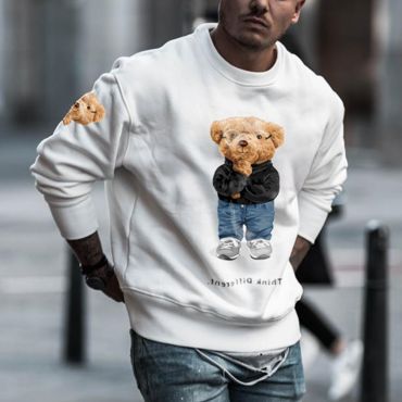 Oversized Men's Cute Bear Print Chic Sweatshirt