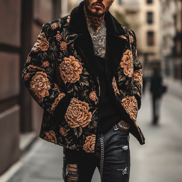 Street Fashion Casual Men's Chic Jacket Printed Jacket Coat