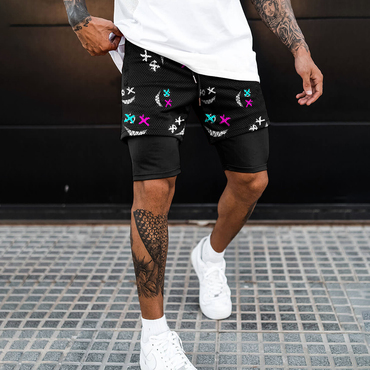 Men's Smile Shorts Chic Mesh Breathable Performance Shorts