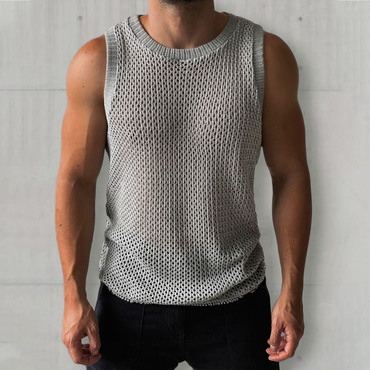 Men's Mesh Knit Summer Chic All Season Sleeveless Tank Top