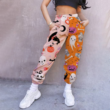 Halloween Pattern Women's Casual Chic Pants Drawstring Pants Jogging Pants Casual