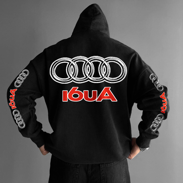 Oversize Sports Car Audi Print Chic Hoodie