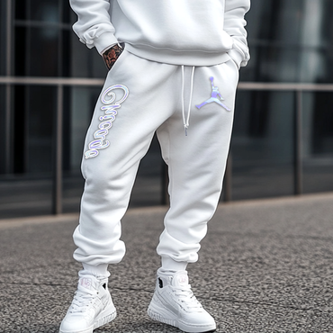 Men's Basketball Fluorescent 3d Chic Offset Printing Casual Sweatpants