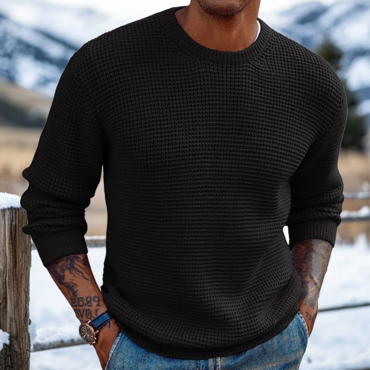 Men's Retro Crew Neck Chic Western Style Knitted Sweater Pullover