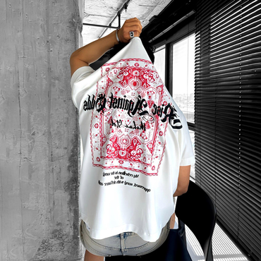 Oversized Crew Neck Graphic Print Chic T-shirt