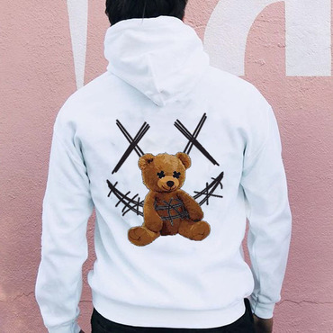 Men's Graphic Bear Print Chic Streetwear Hoodies