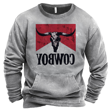 Men's Cowboy Round Neck Chic Pullover Sweatshirt