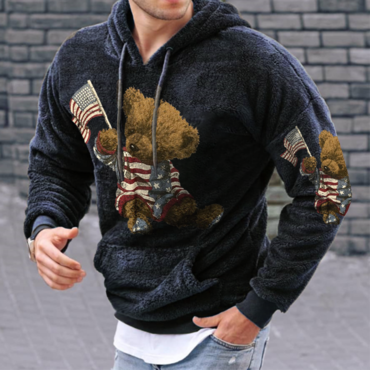 Men's Teddy Bear Lamb Chic Wool Fit Hoodie