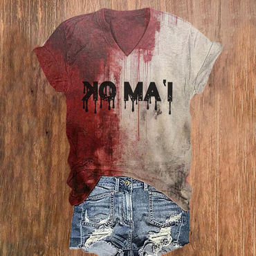 Women's Im Ok Blood Chic Splatter Print T-shirt