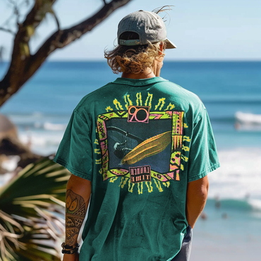 Men's Retro Surfing Printed Chic T-shirt