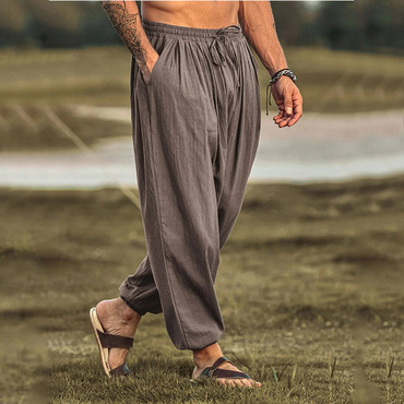 Mens Linen Harem Chic Pants