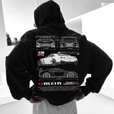 Oversize Sports Car Print Chic Hoodie