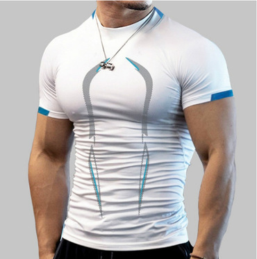 Men's Fashion Fitness Sports Chic Breathable Quick Dry Short Sleeve T-shirt