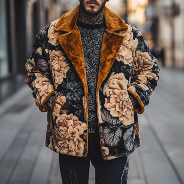 Street Fashion Casual Men's Chic Jacket Printed Jacket Coat