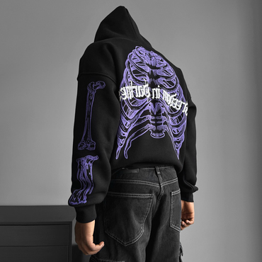 Men's Casual Skull Letter Print Chic Hoodie