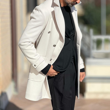 Street Casual Solid Color Chic Lapel Coat