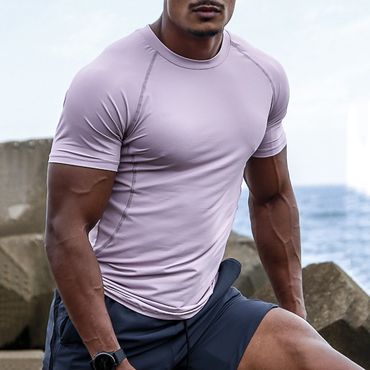 Men's Solid Color Fitness Chic T-shirt