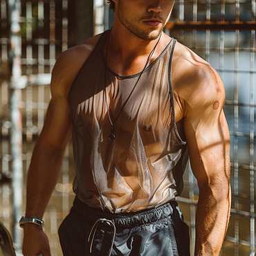 Men's Fashion Sexy Chic Mesh See-through Vest