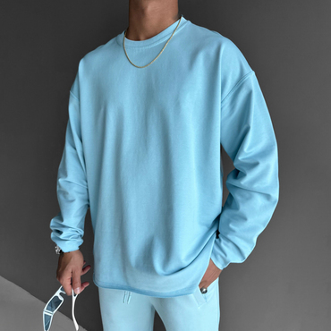 Oversize Basic Sweatshirt - Chic Ice Blue