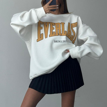 Oversized Women's Printed Casual Chic Crew Neck Sweatshirt