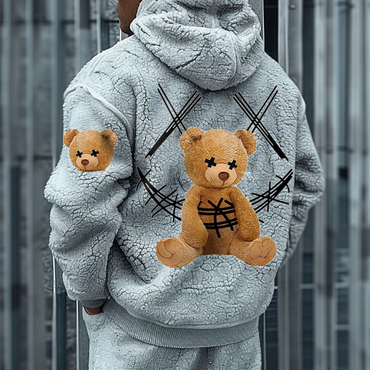 Men's Stylish Bear Design Chic Hoodie