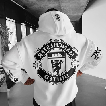 Oversized Manchester United Print Chic Hoodie Football Print Hoodie