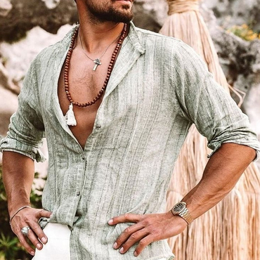 Men's Cotton And Linen Chic Beach Casual Shirt