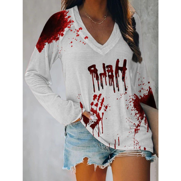 Women's Help Halloween Print Chic T-shirt