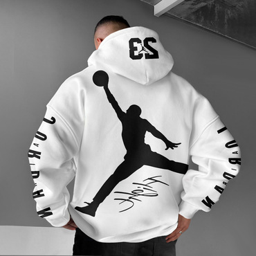 Oversized Unisex Basketball Print Chic Hoodie