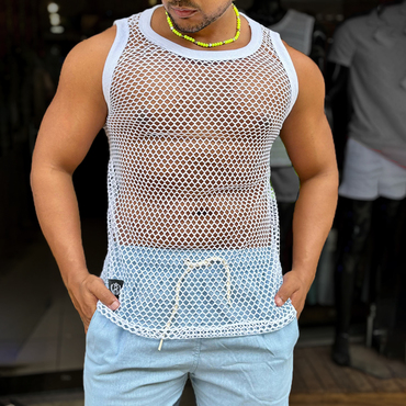 Men's Mesh See-through Sleeveless Chic Top