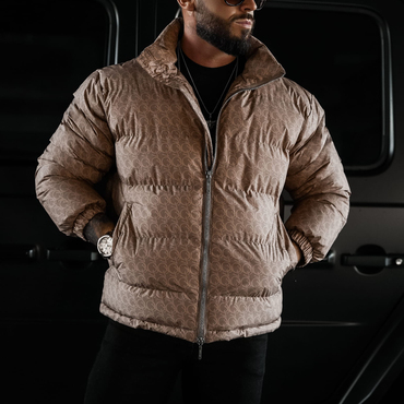 Fashionable Men's Warm Chic Zipper Cotton Jacket