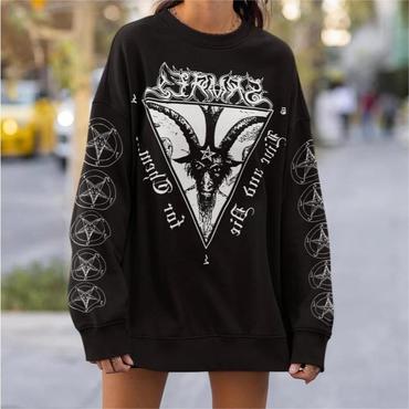 Oversized Anime Print Hoodie Chic Black Trend