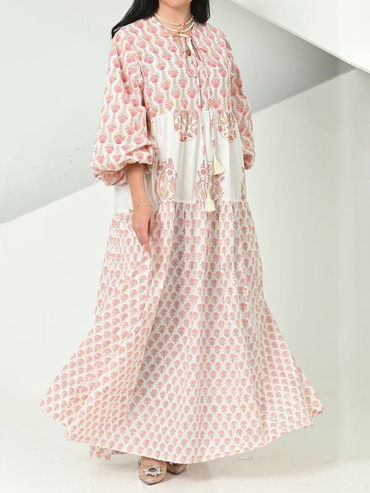 Stylish Premium Floral Print Chic Robe Dress