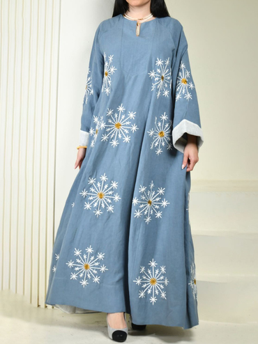 Stylish Premium Floral Print Chic Robe Dress