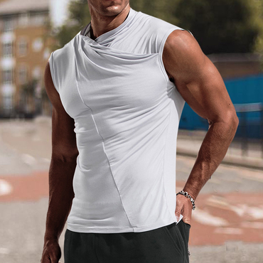 Men's Solid Color Tank Chic Top Casual Breathable Slim Fit Sleeveless T-shirt