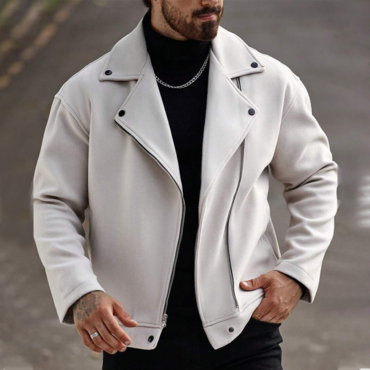 Men's Winter Loose Zip-front Chic Plush Casual Jacket