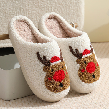 Unisex Christmas Home Warm Chic Cotton Slippers