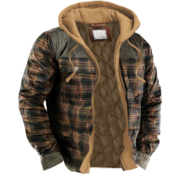 Men's Contrast Cowboy Christmas Chic Hooded Jacket