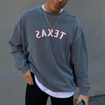 Texas Mens Retro Crew Chic Sweatshirt