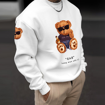 Bad Is The New Chic Good Vintage Teddy Bear Men's Casual Sweatshirt