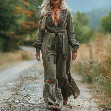 Vacation Ethnic Retro Loose Chic Jumpsuit