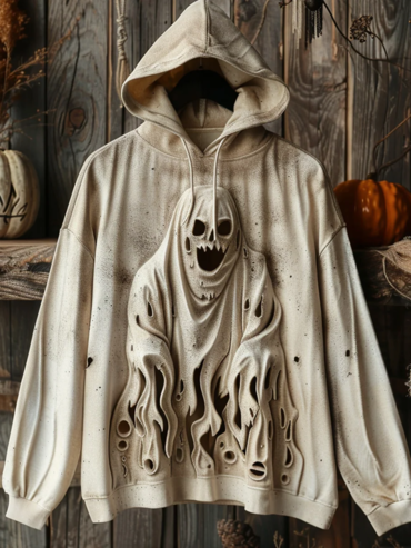 3d Ghost Print Chic Hoodie