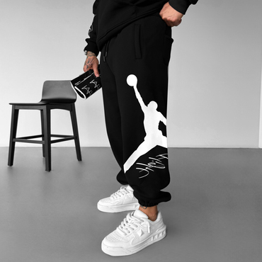 Men's Street Style Basketball Print Chic Sweatpants