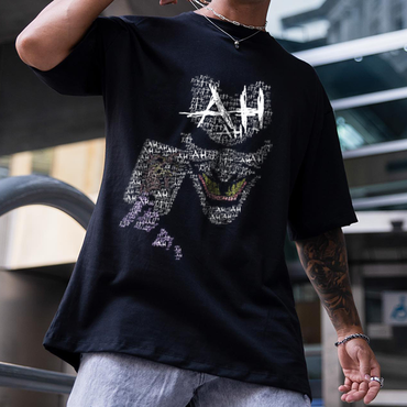 The Joker Ha Letter Chic Stitching Men's Trendy T-shirt