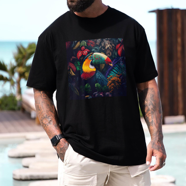 Men's Holiday Tropical Leisure Chic Printed T-shirt