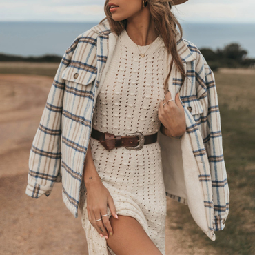 Retro Resort Casual Plaid Chic Jacket