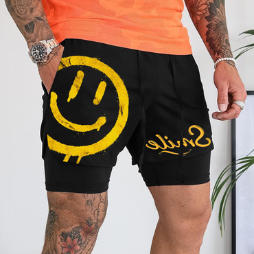 Men's Lace-up Printed Chic Shorts