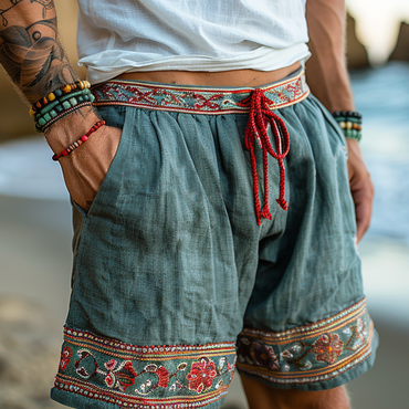 Vintage Washed Linen Chic Shorts